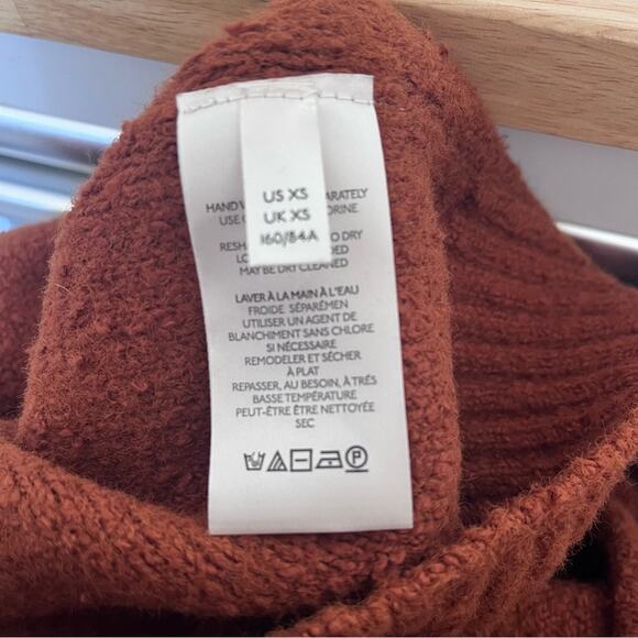 Free People Sweater Womens XS/TP Reverie Burnt Butter V Neck Ballon Sleeve - Picture 13 of 14